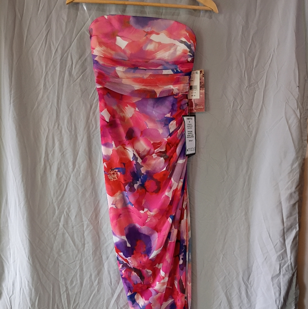Emerald Sundae Pink & Purple Floral Strapless Maxi Skirt